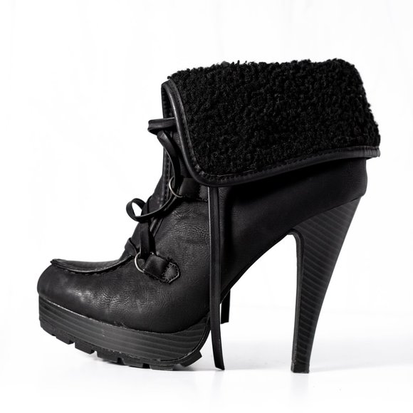 Anne Michelle High Heel Lace-Up Booties - Picture 1 of 5